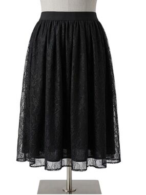Lane Bryant Black Floral Lace Skirt Size 18/20